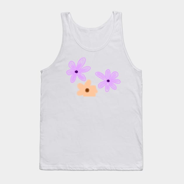 Purple orange watercolor floral art design Tank Top by Artistic_st